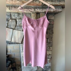 Urban Outfitters Mauve/Pink Lace Chemise Dress